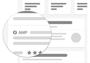 Google shows the AMP tag for search results that support it